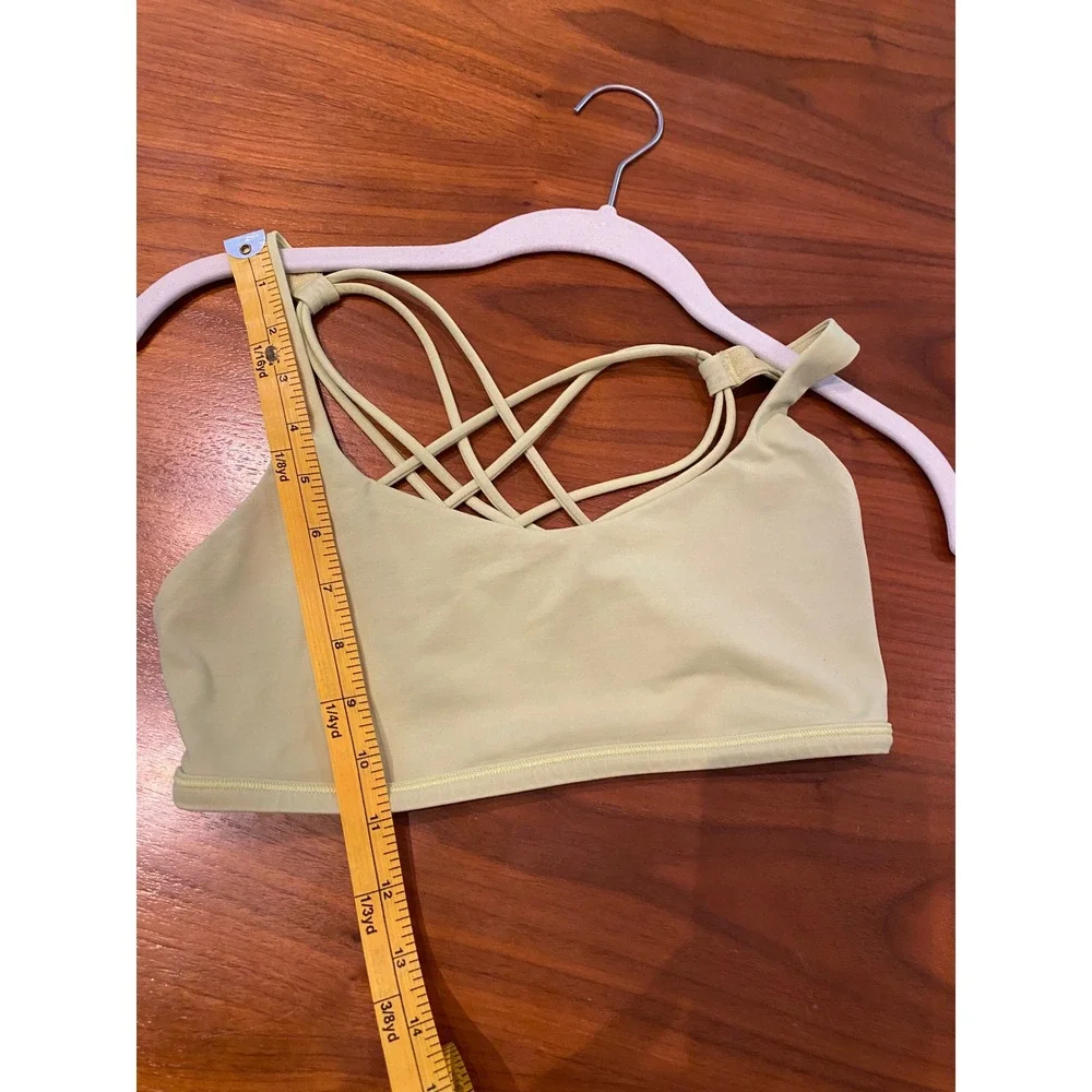 Lululemon Free To Be Wild Sports Bra Size 6 Lime Green‎ Strappy Back Luxtreme